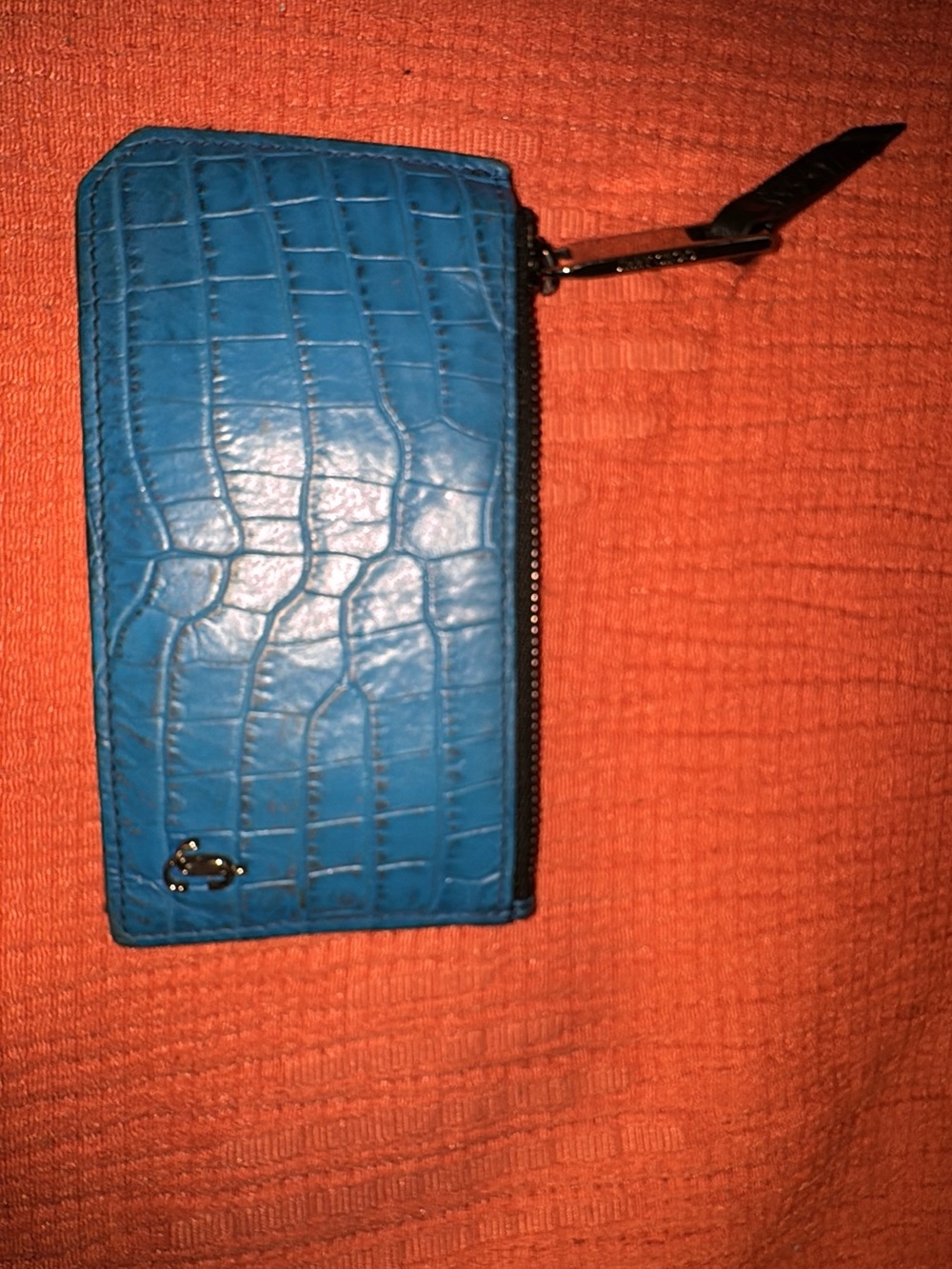 Jimmy Choo Black Leather Card Holder with Embossed Logo